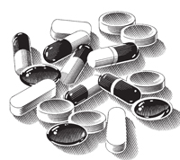 Fig. 6: Clipart gráfico de un montón de pastillas. 